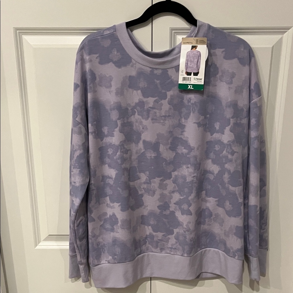 Mondetta Purple Floral Sweatshirt